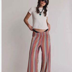 Free People Multicolor Stripe Days End Pant